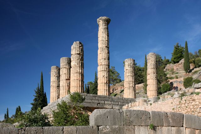 Delphi archaeological site - Great temple of Apollo